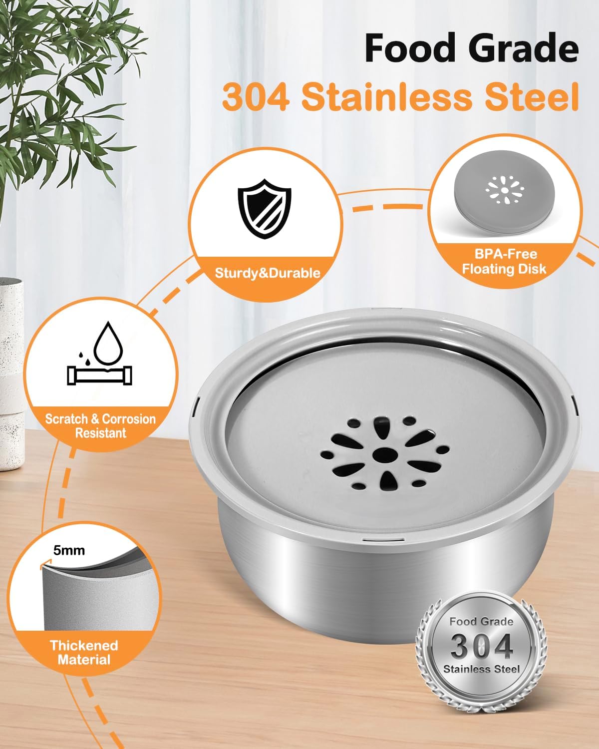 Stainless Steel Pet Water Bowl