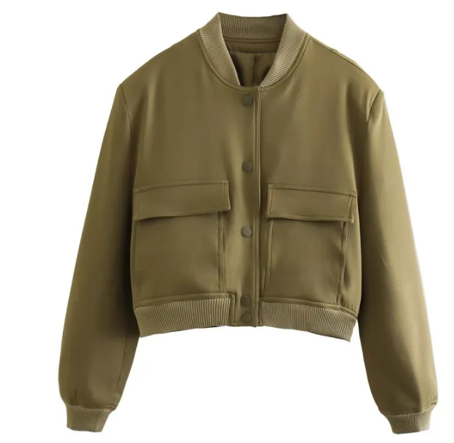 Women's Cropped Bomber Jacket