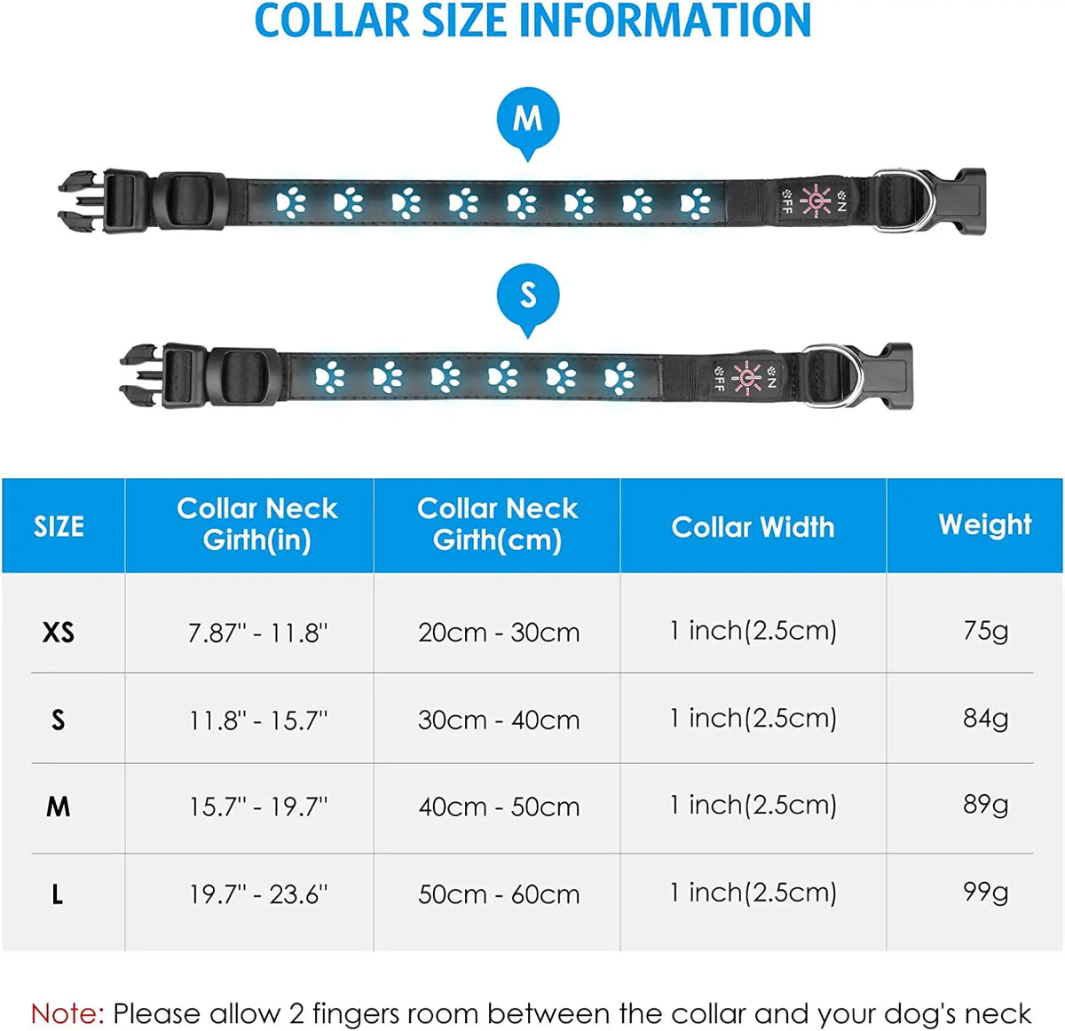 Dog pet LED collar