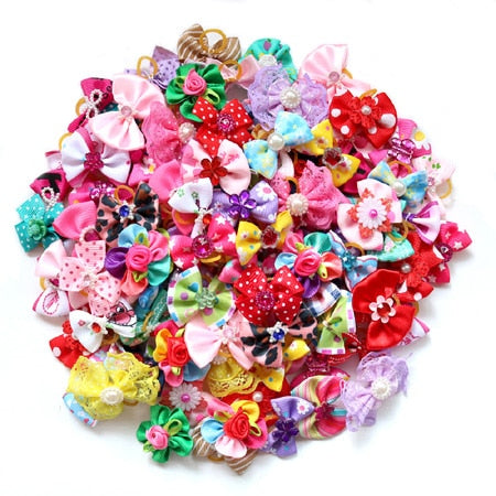 Cute Handmade Hair Flower Bows for dogs