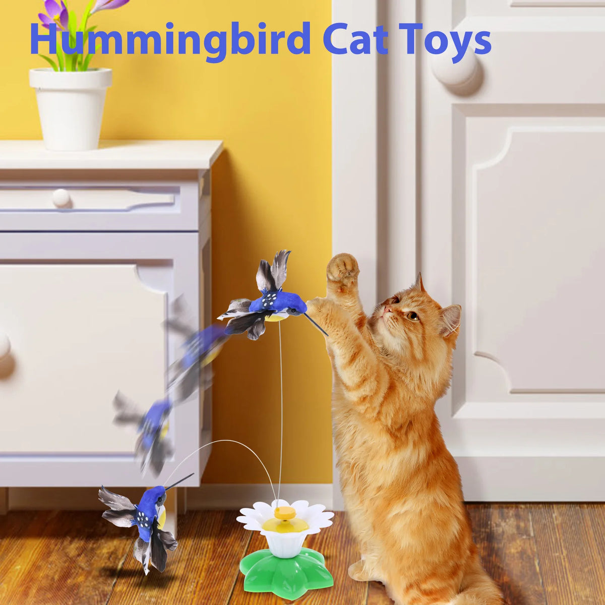 Bird Feather Cat Wand with Bell Powerful Suction Cup