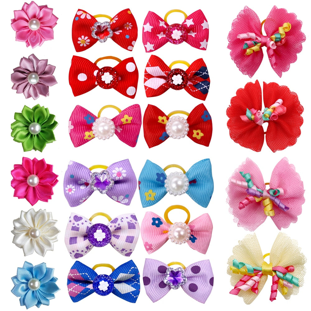 Cute Handmade Hair Flower Bows for dogs