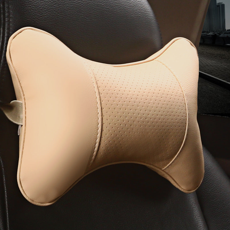 Leather Car Headrest Pillow