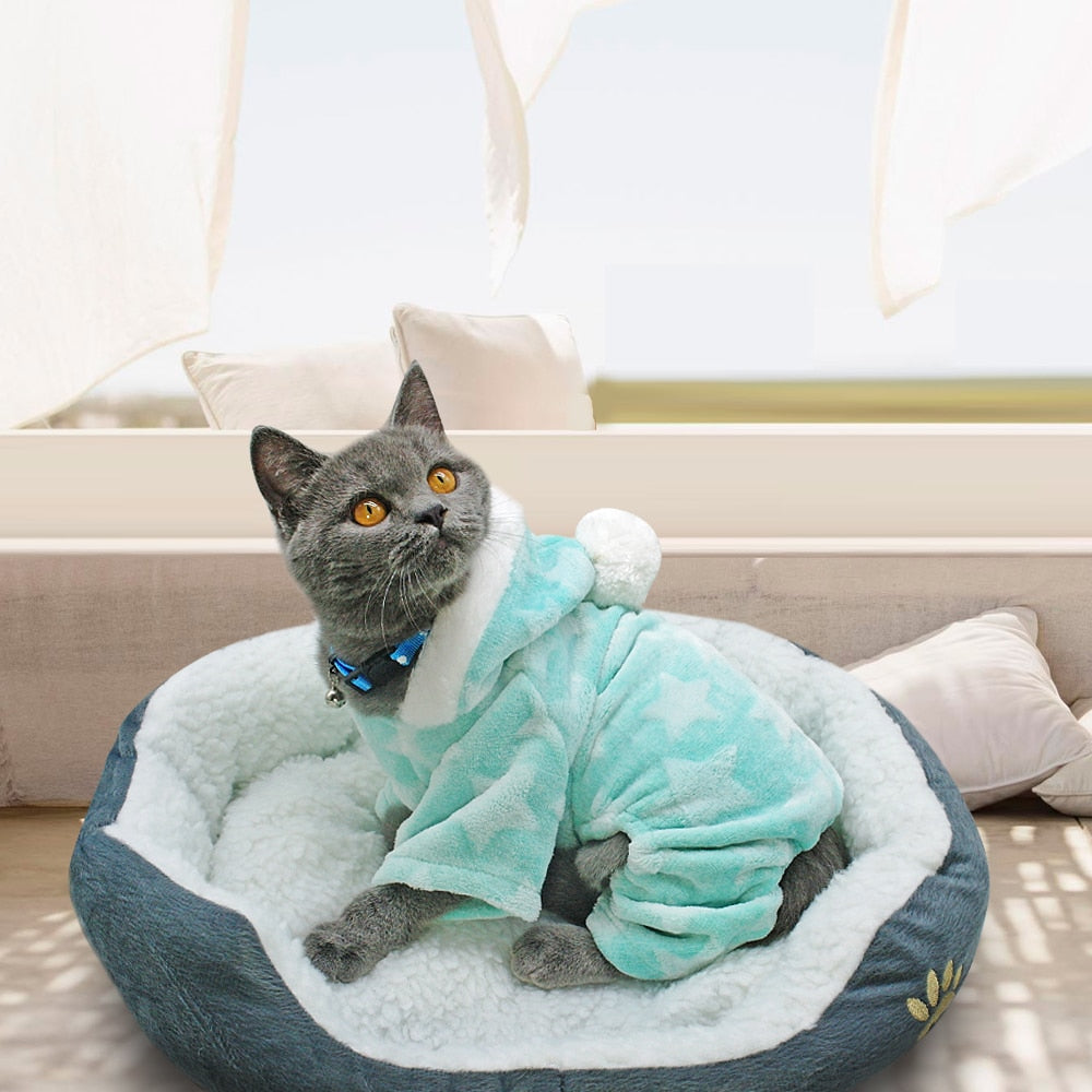 Cute Soft Warm Cat/ Dog Coat Fleece Jumpsuit
